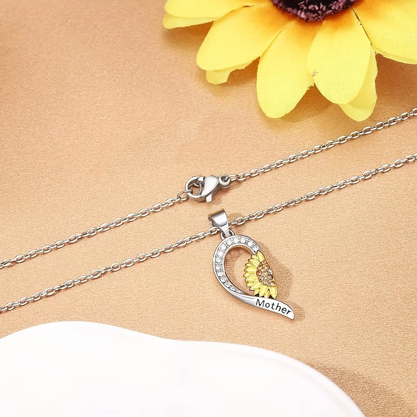 Mother & Daughter Sunflower Necklace Duo