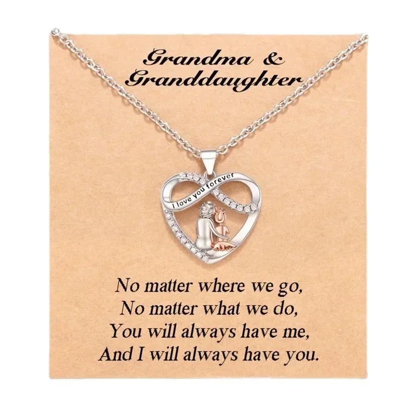 Grandma & Granddaughter Forever Heart Necklace Gift Set