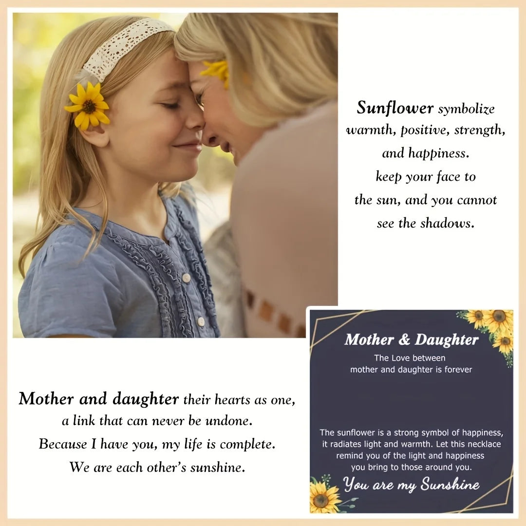 Mother & Daughter Sunflower Necklace Duo