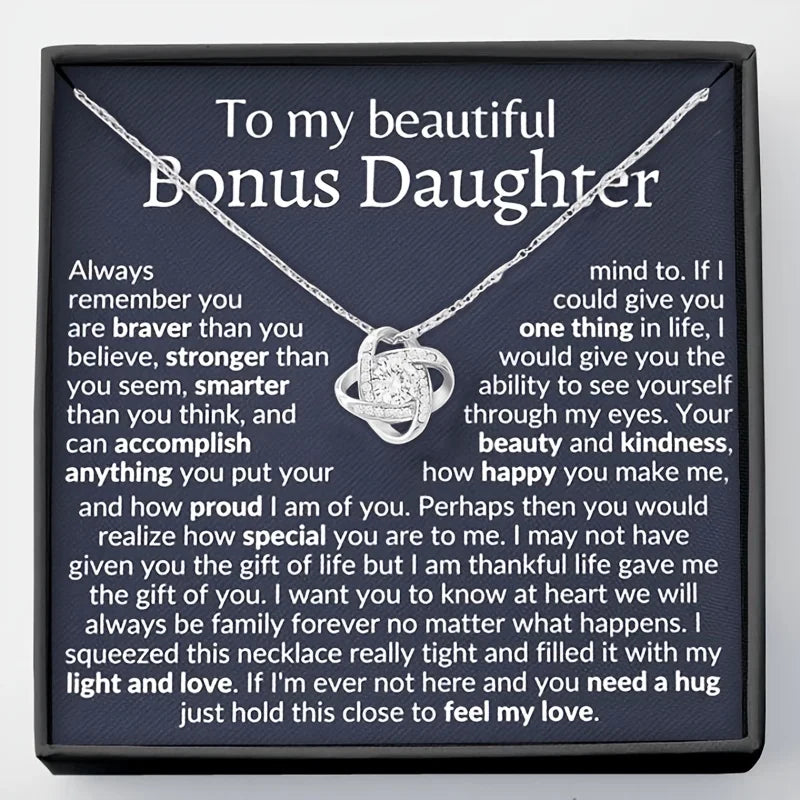 Heartfelt Knot Necklace for My Bonus Daughter