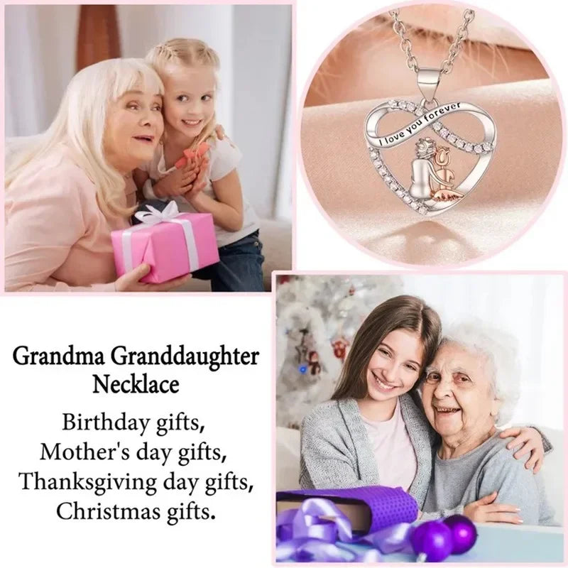 Grandma & Granddaughter Forever Heart Necklace Gift Set