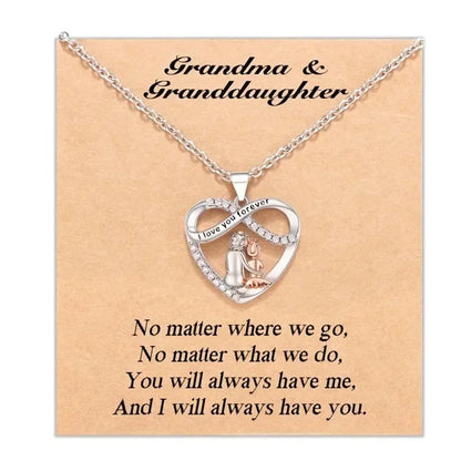 Grandma & Granddaughter Forever Heart Necklace Gift Set