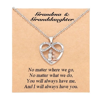 Grandma & Granddaughter Forever Heart Necklace Gift Set